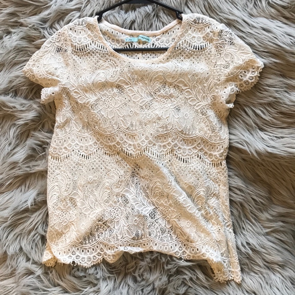 Creamy white lace top